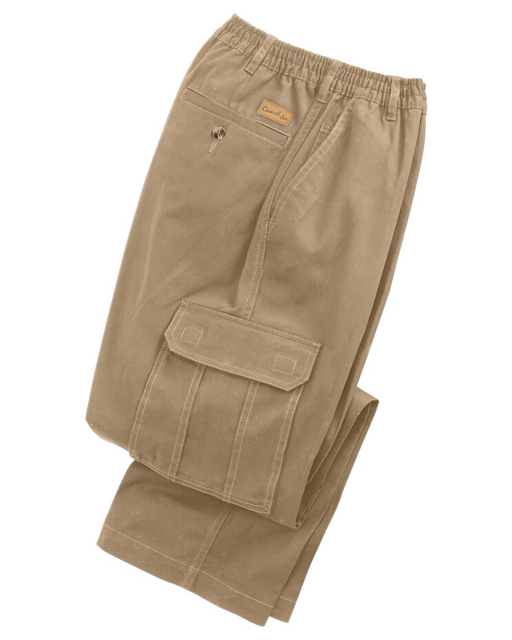 Haband Men's Casual Joe® Stretch Waist Poplin Cargo Pants image number 1