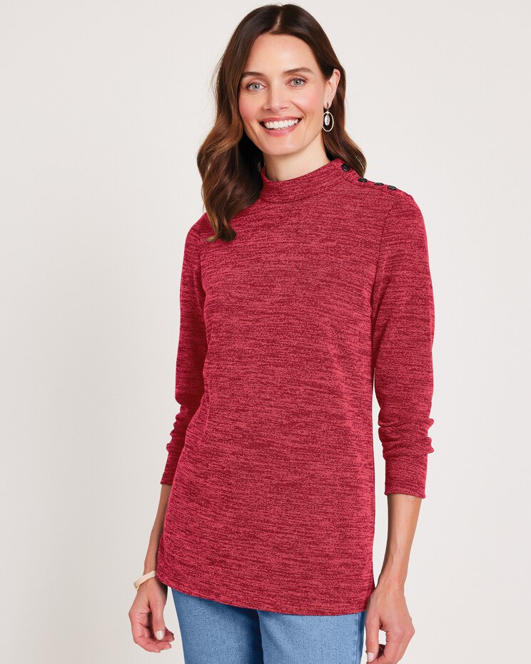 Mock Neck Button Tunic image number 3