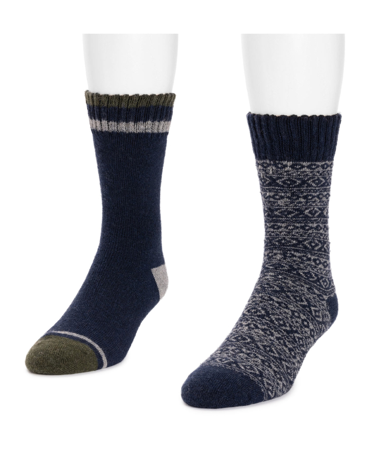 MUK LUKS® Wool Blend Boot Socks - 2PK image number 4