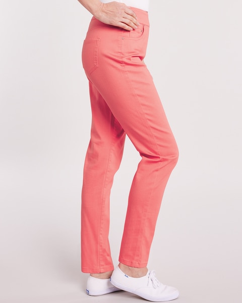 DenimEase Flat-Waist Pull-On Jeans
