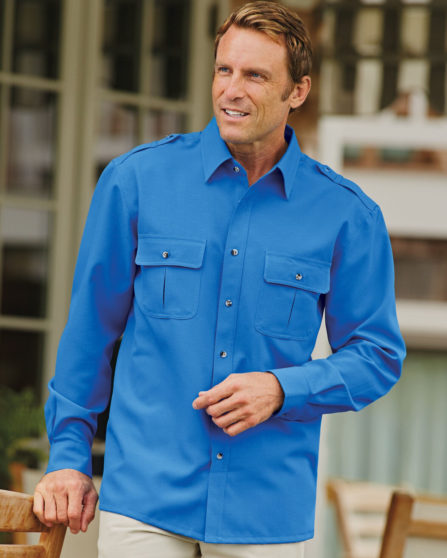 Blue sale pilot shirt