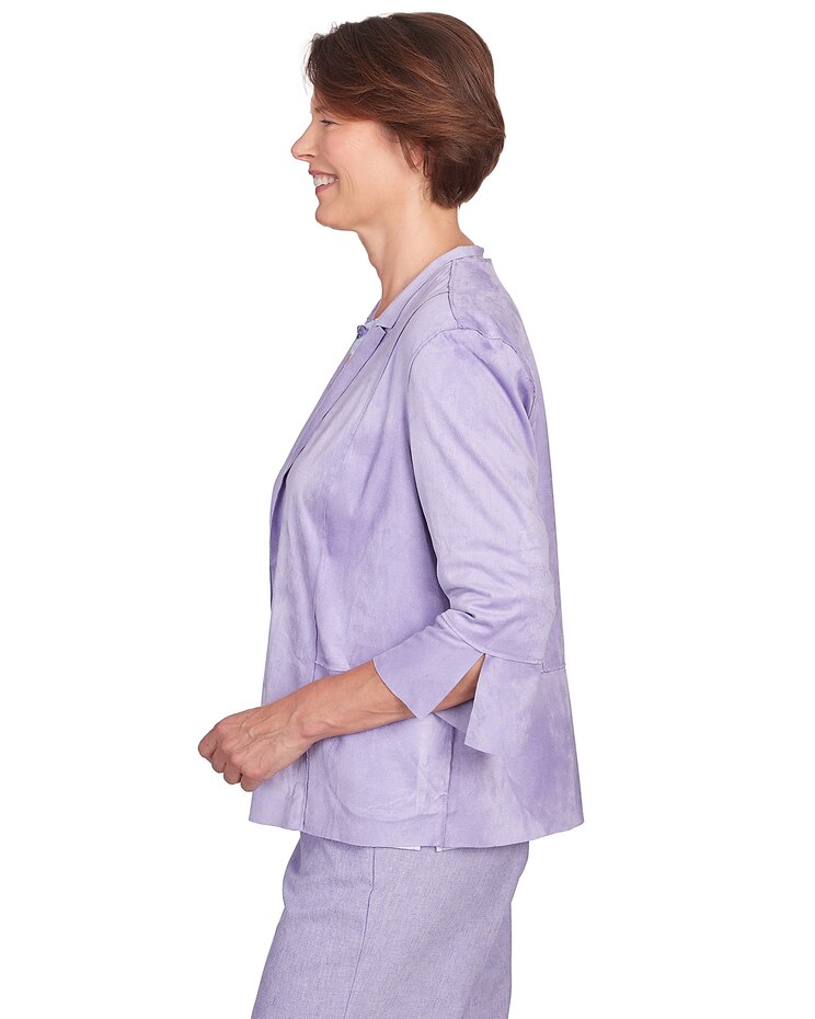 Alfred Dunner® Isn't It Romantic Suede Flutter Sleeve Jacket image number 4