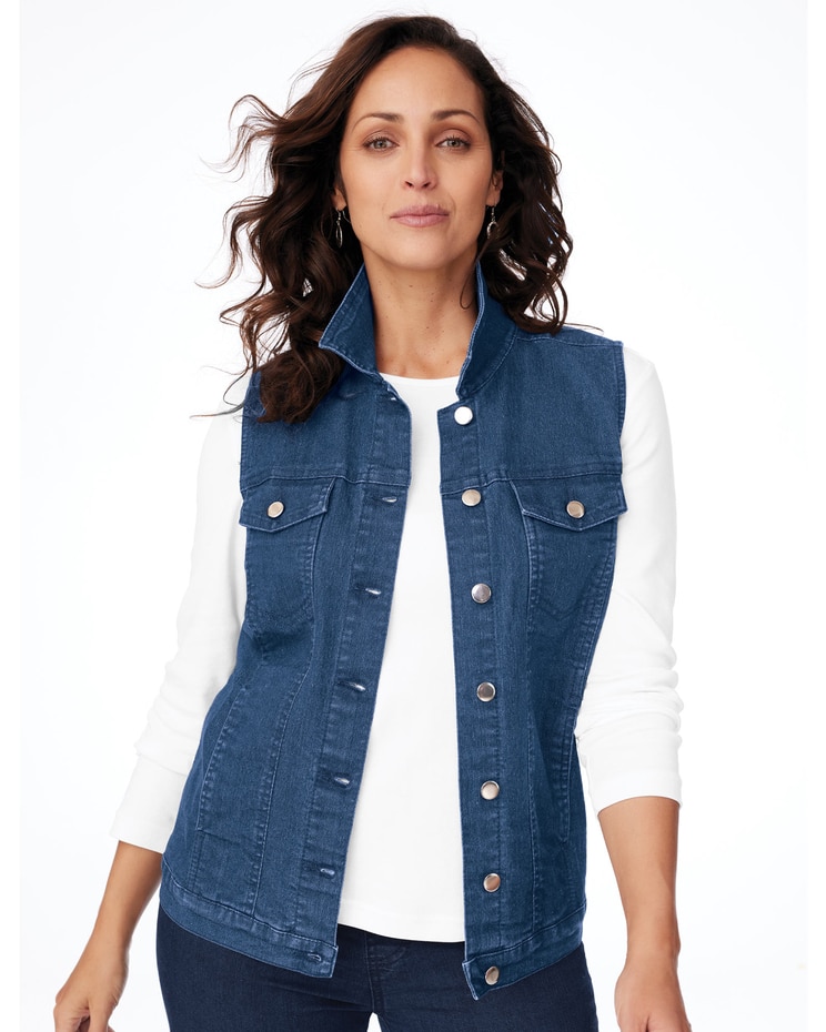 DenimEase™ Stretch Denim Vest image number 1