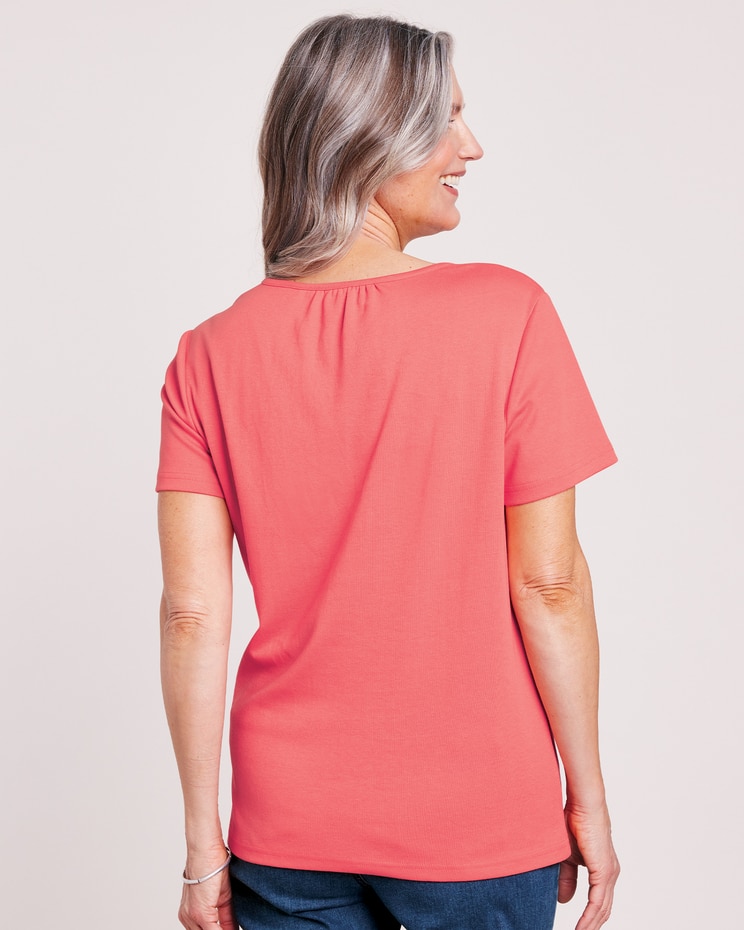 Essential Knit Shirred Tee image number 3