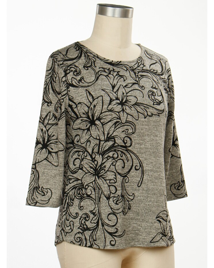 Links Laurel Park 3/4 Sleeve Screen Print Top image number 1