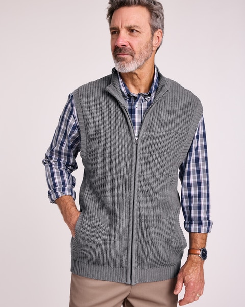 John Blair® Shaker Stitch Zip-Front Vest