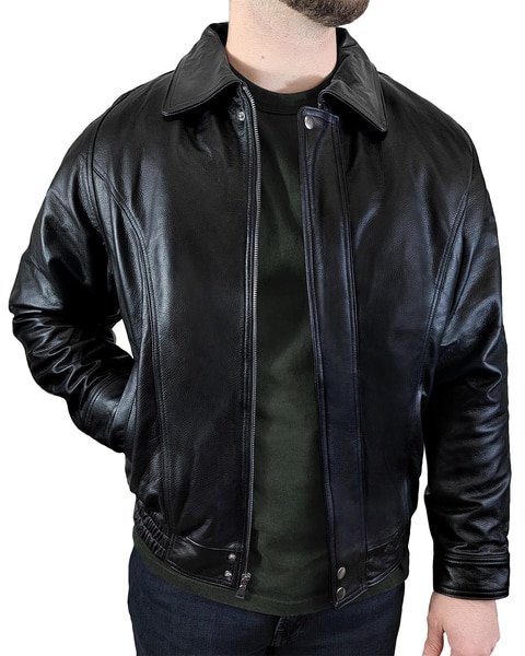 Victory Leather Classic Bomber Jacket Men's Leather coat with Zip Out Liner