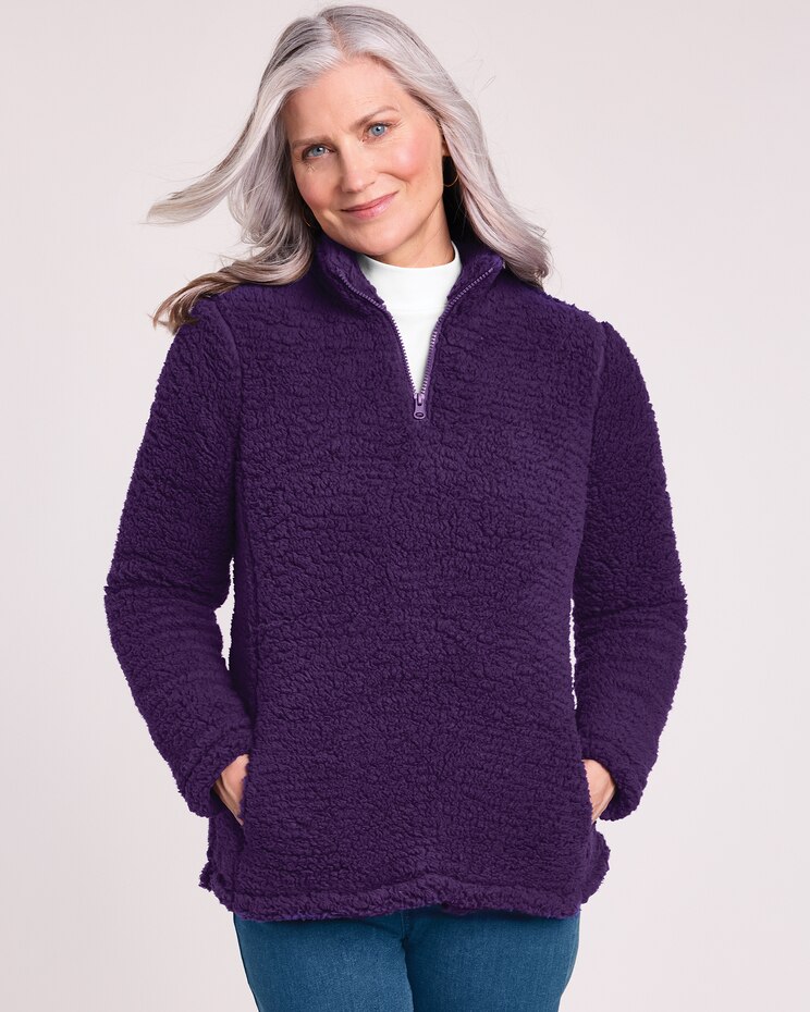 Quarter-Zip Sherpa Pullover image number 2