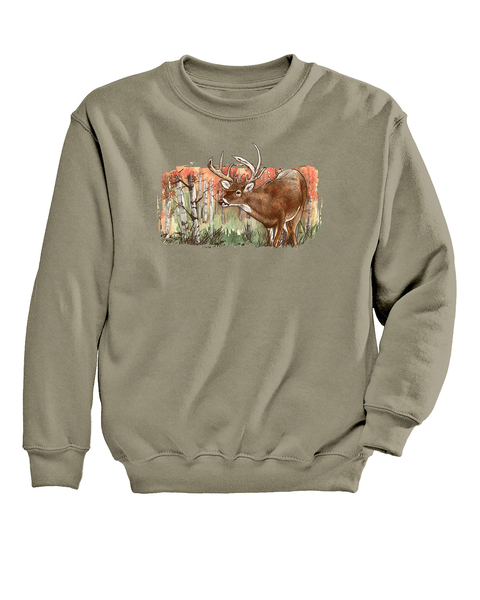 Birch Tree Deer Graphic Sweatshirt