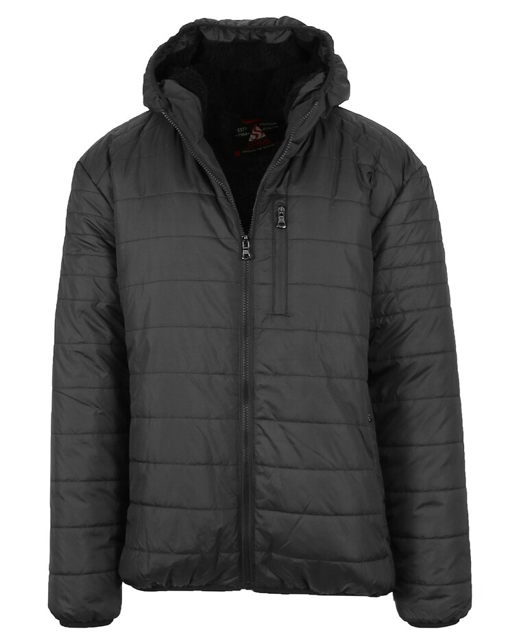 Spire By Galaxy Sherpa-Lined Hooded Puffer Jacket image number 1
