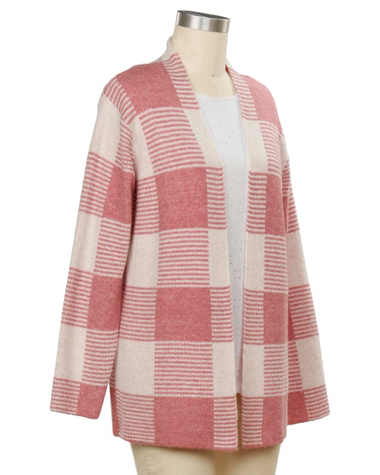 Southern Lady Long Sleeve Emma Plaid Sweater image number 1