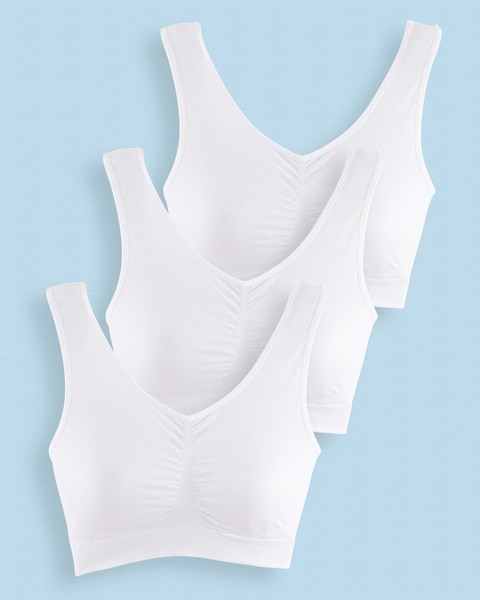 3-Pack Seamless Comfort Bras by ComfortEase