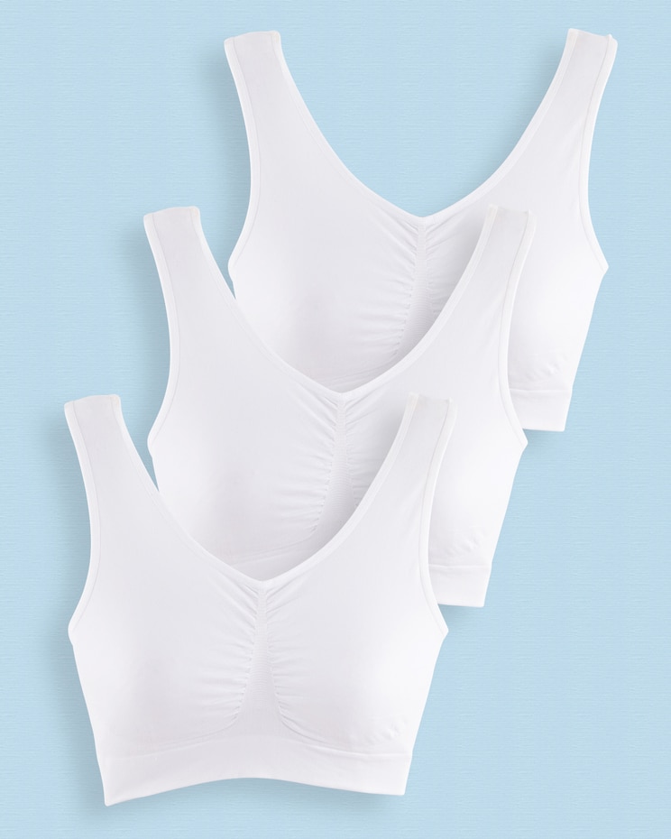 3-Pack Seamless Comfort Bras by ComfortEase image number 1