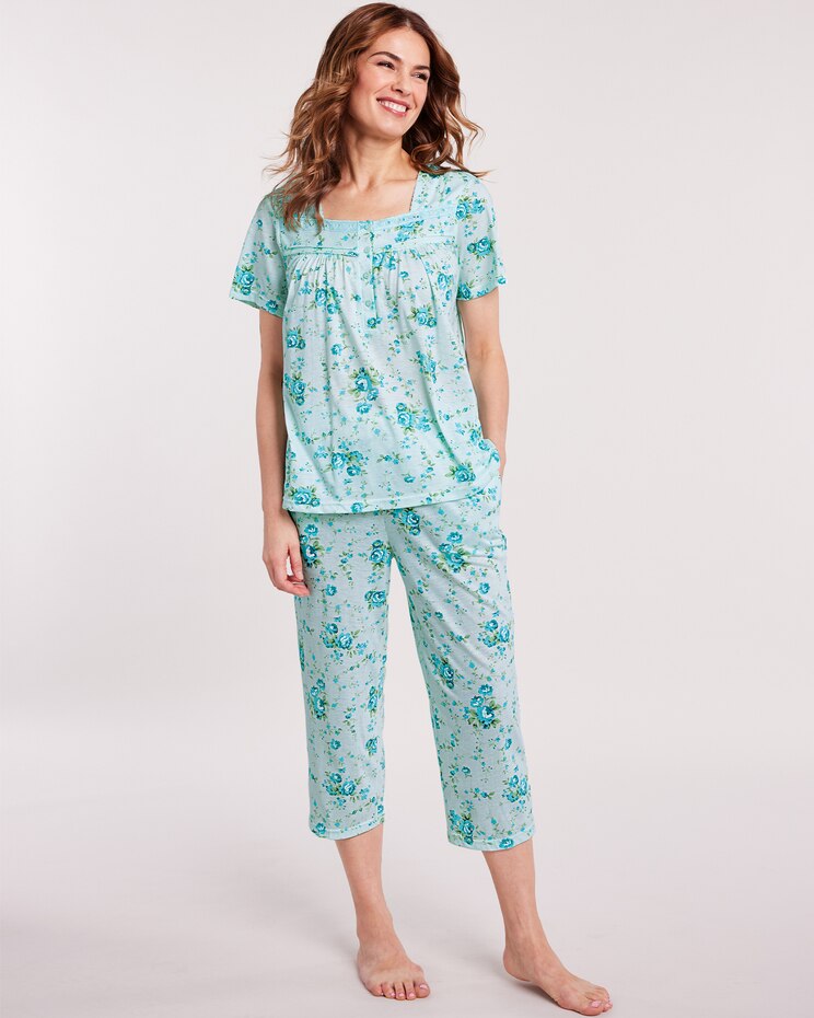 Floral Roses Capri Pajamas image number 1