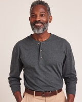 John Blair Everyday Jersey Knit Long-Sleeve Henley thumbnail number 1