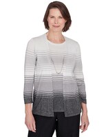Alfred Dunner® Classics Ombre Two in One Striped Top thumbnail number 1
