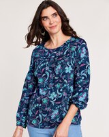 Crochet Trim Floral Top thumbnail number 1
