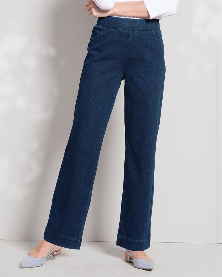 Classic Knit Denim Wide-Leg image number 2