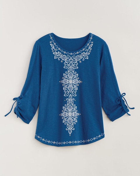 Alfred Dunner® Summer Solstice Embroidery Knit Top