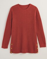 Button Trim Shaker Sweater thumbnail number 5