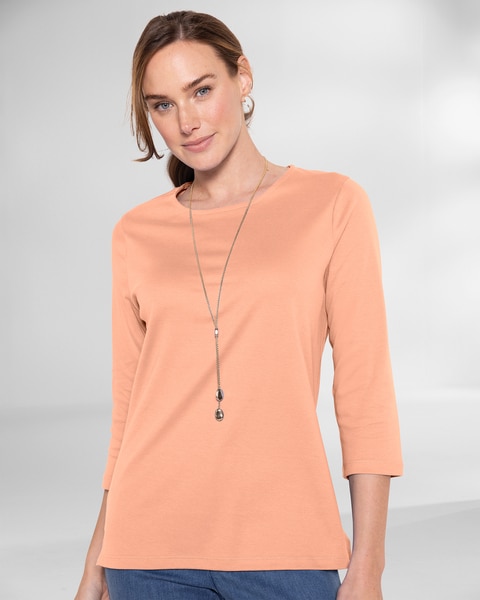 Essential Cotton Solid Jewelneck Tee