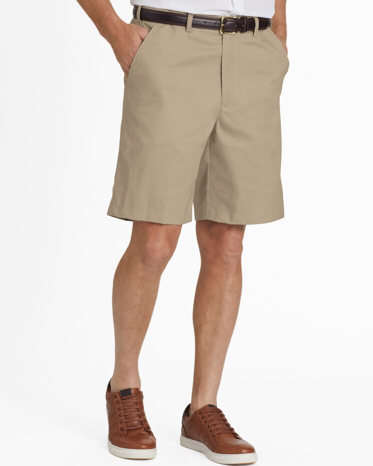 JohnBlairFlex Adjust-A-Band Relaxed-Fit Plain-Front Shorts image number 1