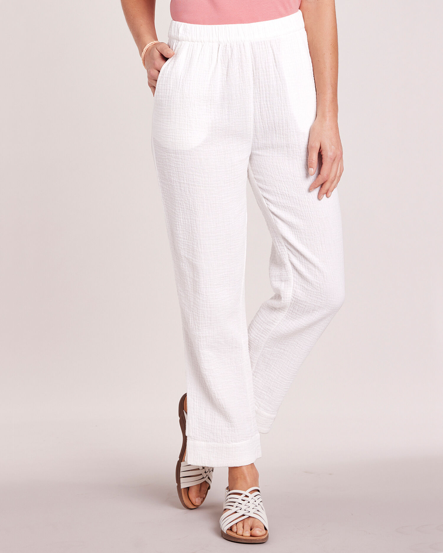 Gauze crop shop pants
