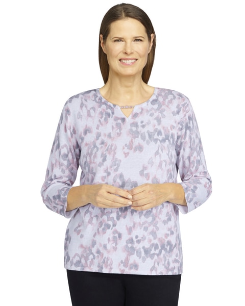 Alfred Dunner® Soft Spoken Shimmer Animal Print Sweater