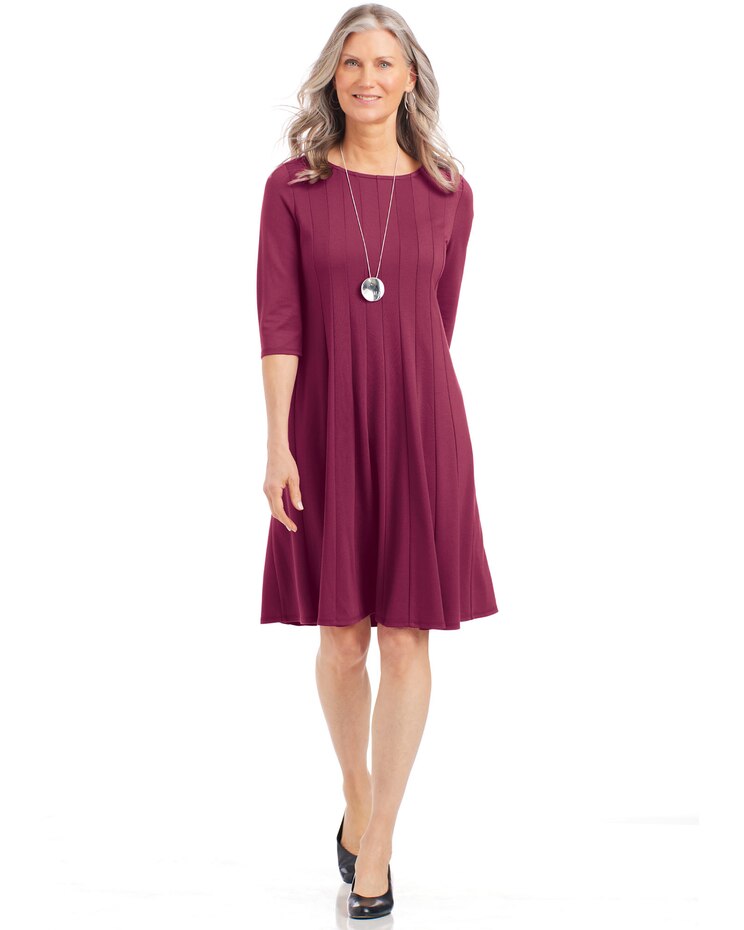 Three-Quarter Sleeve Knit Dress image number 1