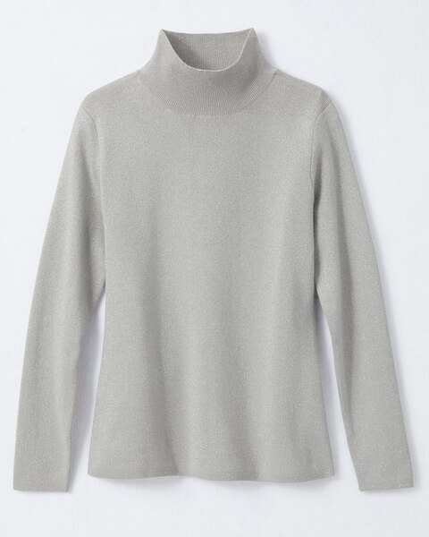 Metallic Mock Neck Sweater
