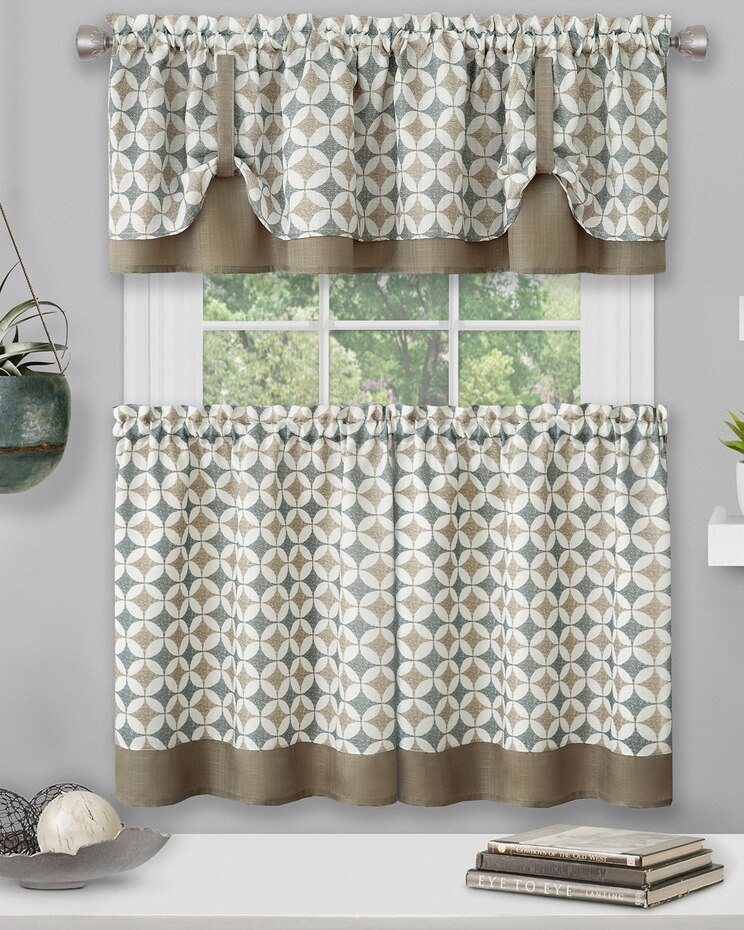 Callie Window Curtain Tier Pair and Valance Set image number 1