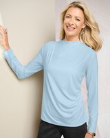 Silky Knit Draped Mock Neck thumbnail number 1