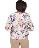 Alfred Dunner® Charm School Embellished Keyhole Floral Textured Top thumbnail number 2