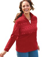Fair Isle Quarter-Zip Scandia Fleece Top thumbnail number 1