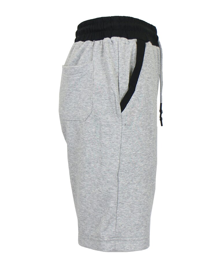 Men's Slim Fit French Terry Jogger Sweat Lounge Shorts With Contrast Color Trim Design image number 4