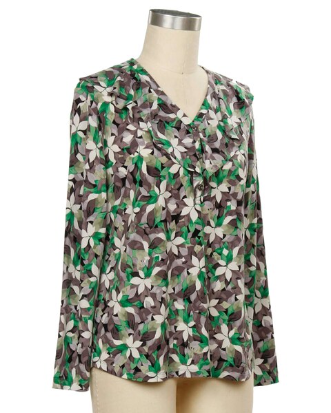 Southern Lady Office Party Long Sleeve Print Top