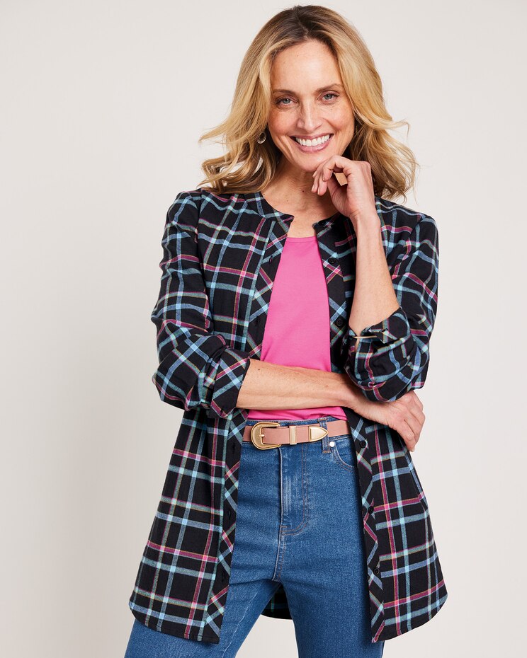 Super-Soft Plaid Flannel Tunic image number 1