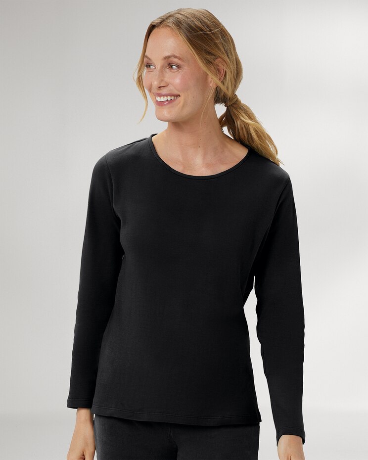 Essential Cotton Solid Jewelneck Tee image number 1