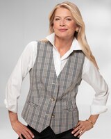 Washable Gabardine Mini Plaid Vest thumbnail number 1