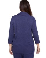 Alfred Dunner® French Quarter Spliced Ribbed Cowl Collar Sweater thumbnail number 5