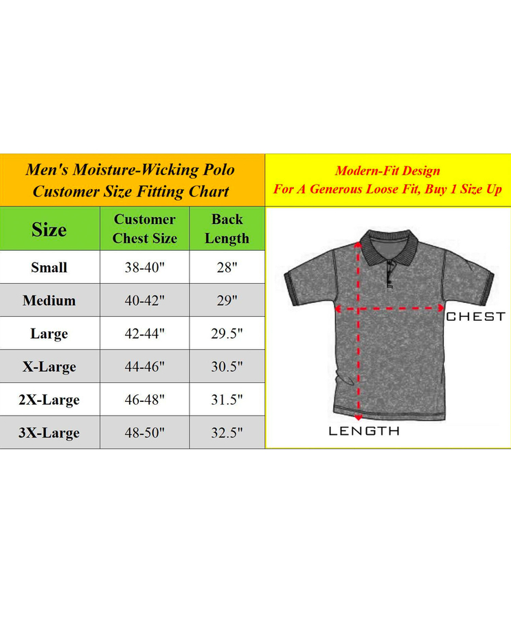 Galaxy By Harvic Men's Tagless Dry-Fit Moisture-Wicking Polo Shirt image number 2