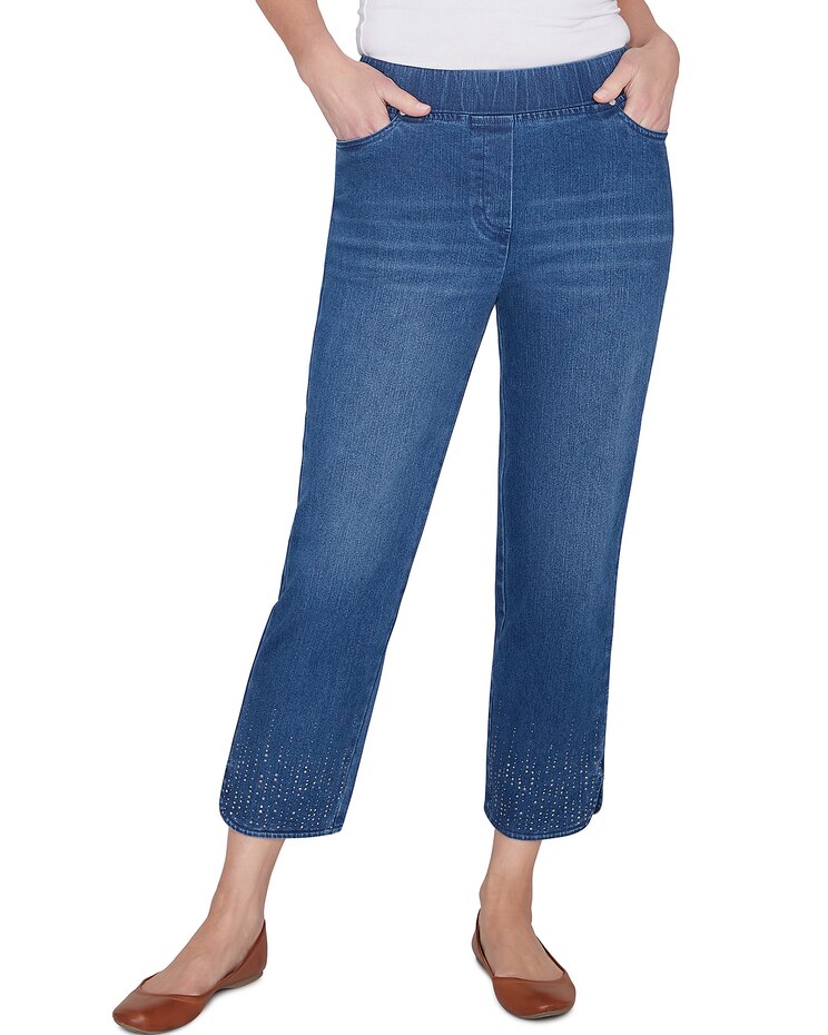 Alfred Dunner® Scottsdale Dazzling Hem Faux Fly Pant image number 1