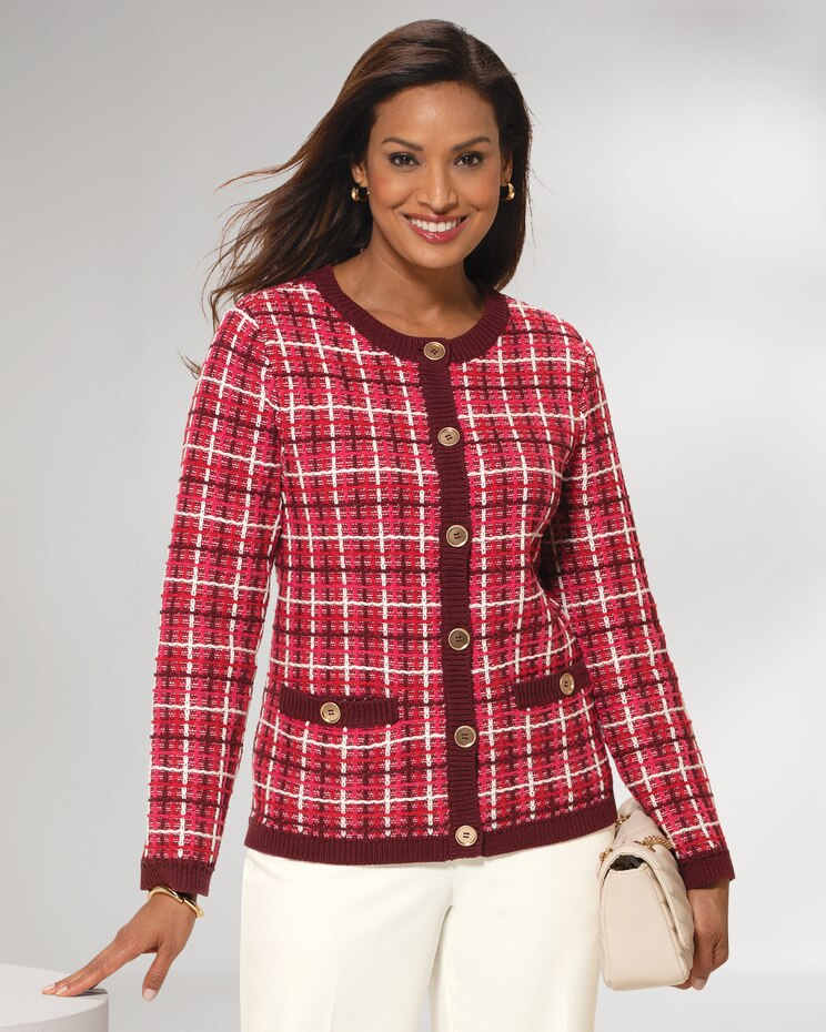 Tweed Cardigan Sweater image number 1