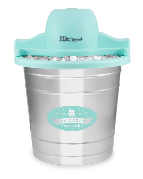Elite Gourmet 4qt Motorized Old-Fashioned Ice Cream Maker