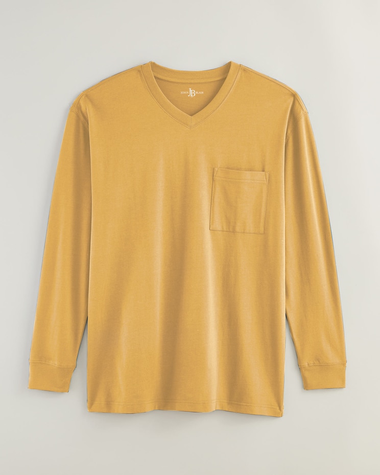 John Blair® Everyday Jersey Knit Long-Sleeve Pocket V-Neck Tee image number 1