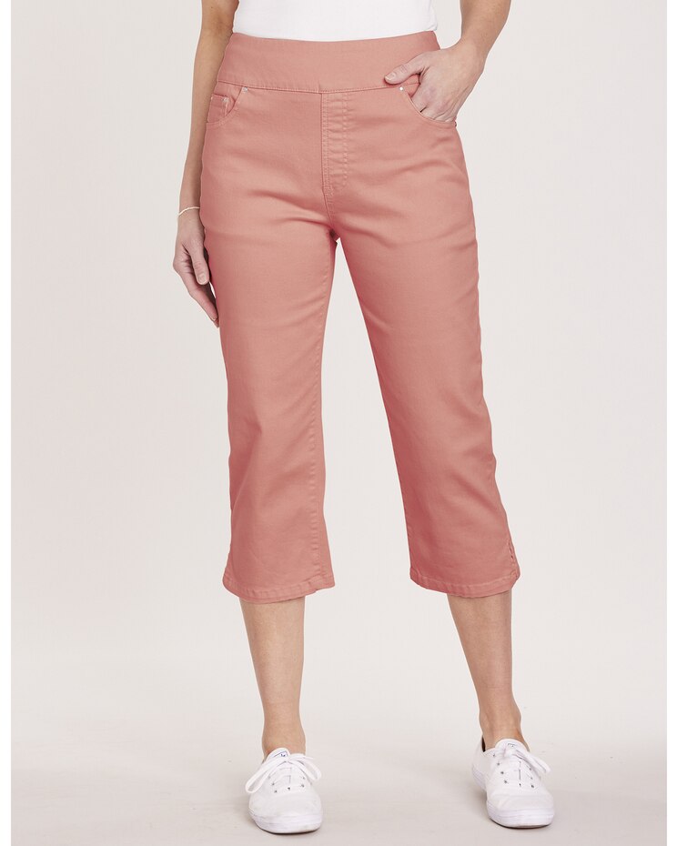 DenimEase Flat-Waist Capris image number 1