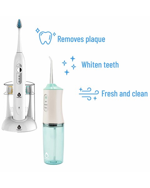 Pursonic Rechargeable Toothbrush & Water Flosser Duo with Multi-Year Supply