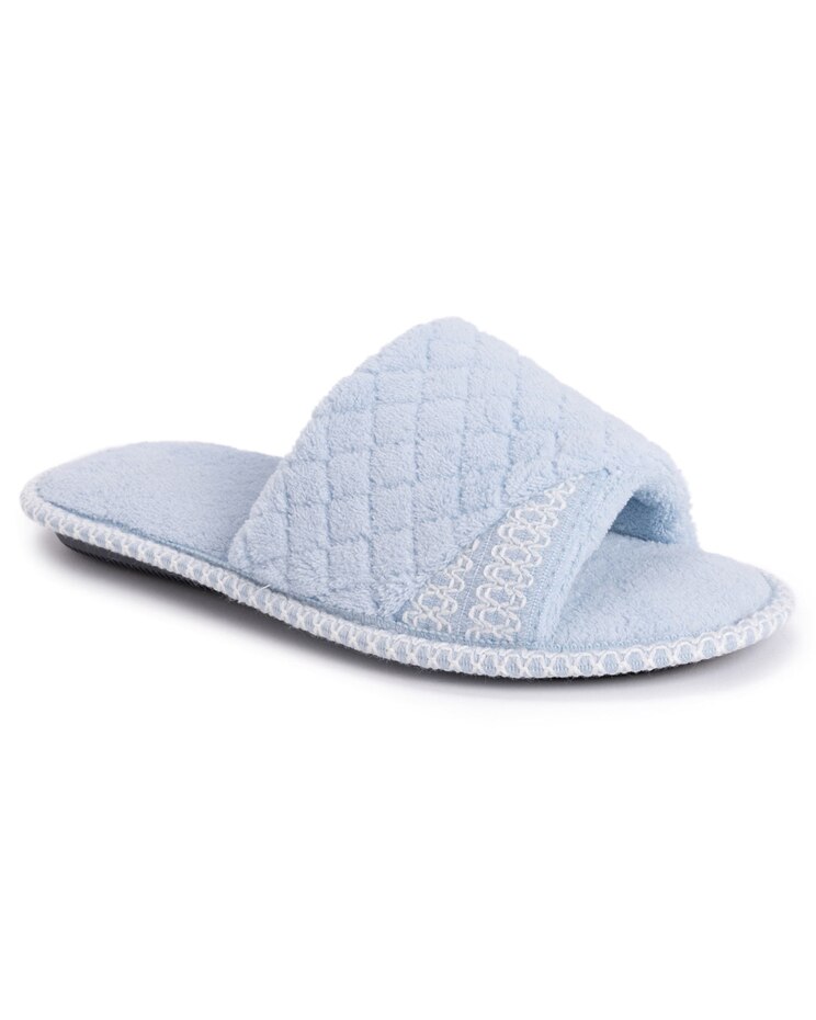 MUK LUKS® Sally Micro Chenille Open Toe Scuff Slipper image number 1
