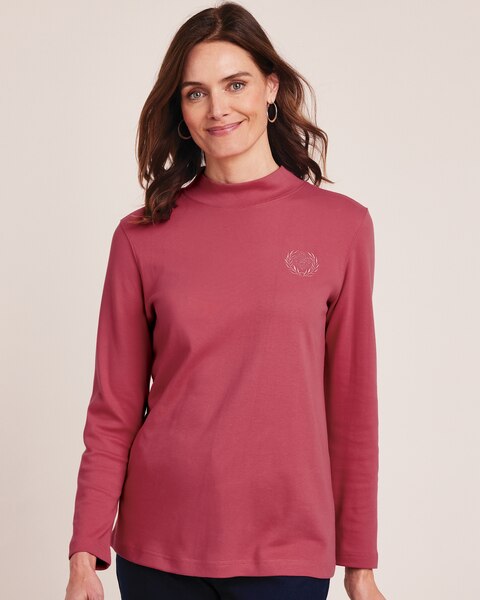 Essential Knit Long Sleeve Mock Top