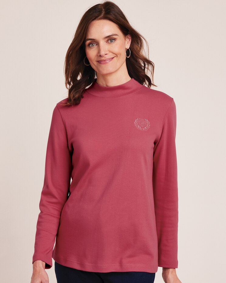 Essential Knit Long Sleeve Mock Top image number 1